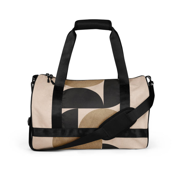 Beige Abstract Gym Bag