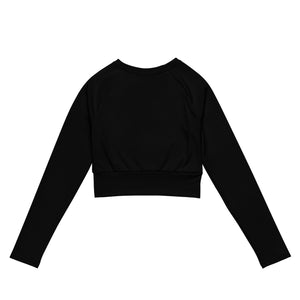 Black Long-Sleeve Crop Top